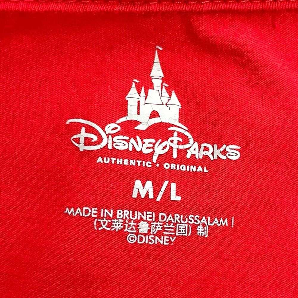 Disney Parks M/L‎ Mickey Minnie Mouse Red Christmas Shirt Women Yuletide - Picture 7 of 8